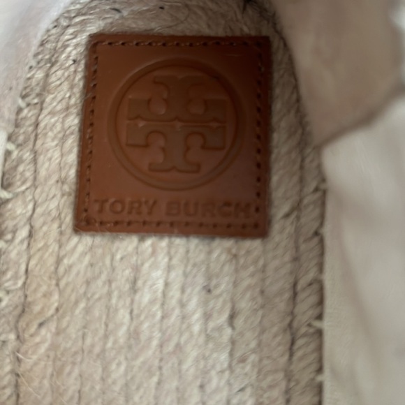 Tory Burch Color Block Canvas/Leather Espadrille Cream/Brown NWOT Size 9.5 - Picture 9 of 10